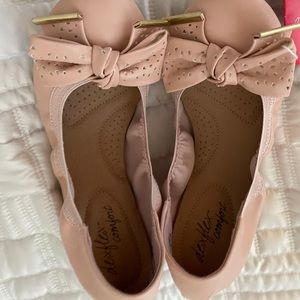 Ballet flats dexflex comfort blush pink 8 bow